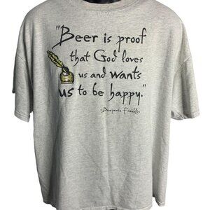 Mens Beer Is Proof That God Loves Us And Wants Us To Be Happy Shirt Sz XL